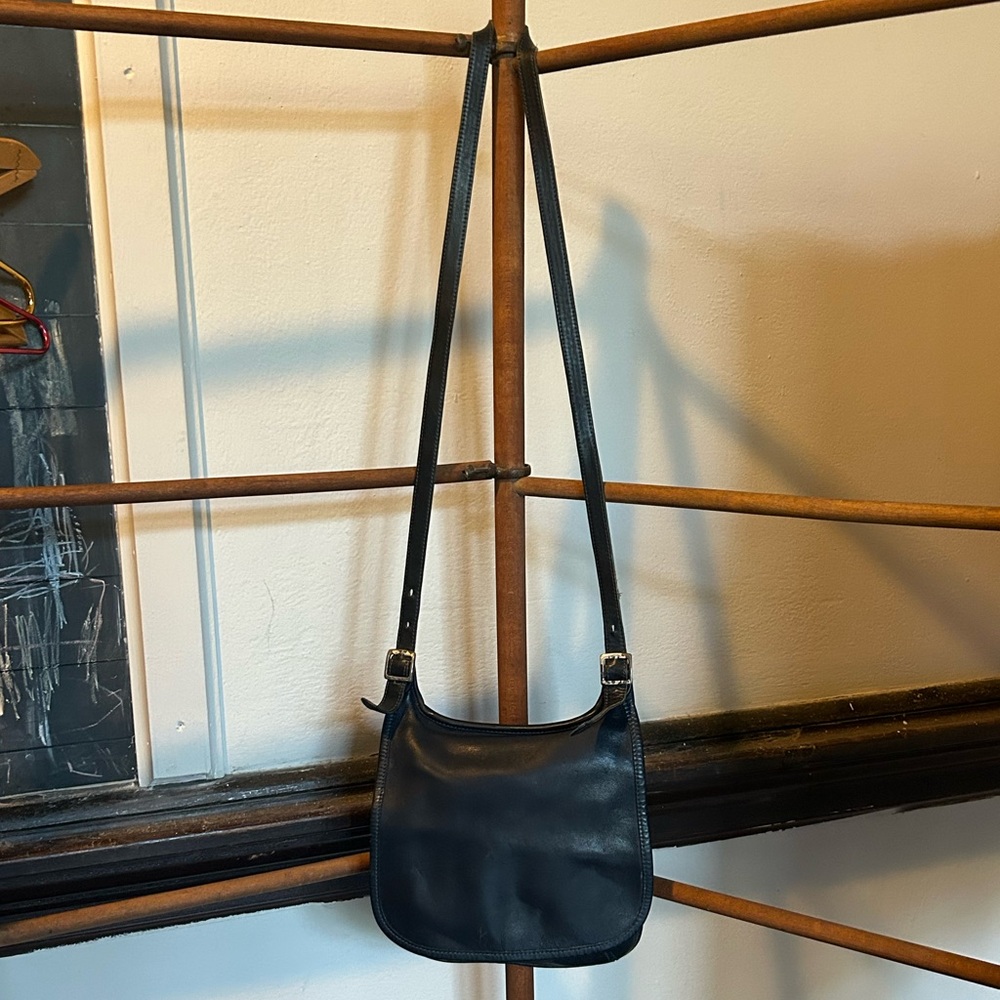 Vintage Made in USA Coach Flap Crossbody Navy Blue
